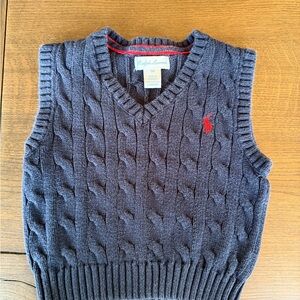 Ralph Lauren Navy Cable Knit Sweater Vest